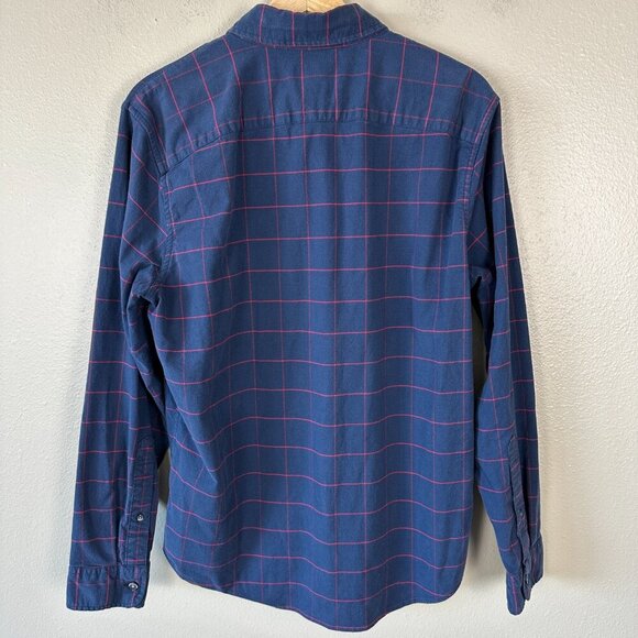 Abercrombie & Fitch Mens Medium Button Down Shirt Casual Preppy Blue Red Plaid - Picture 3 of 4